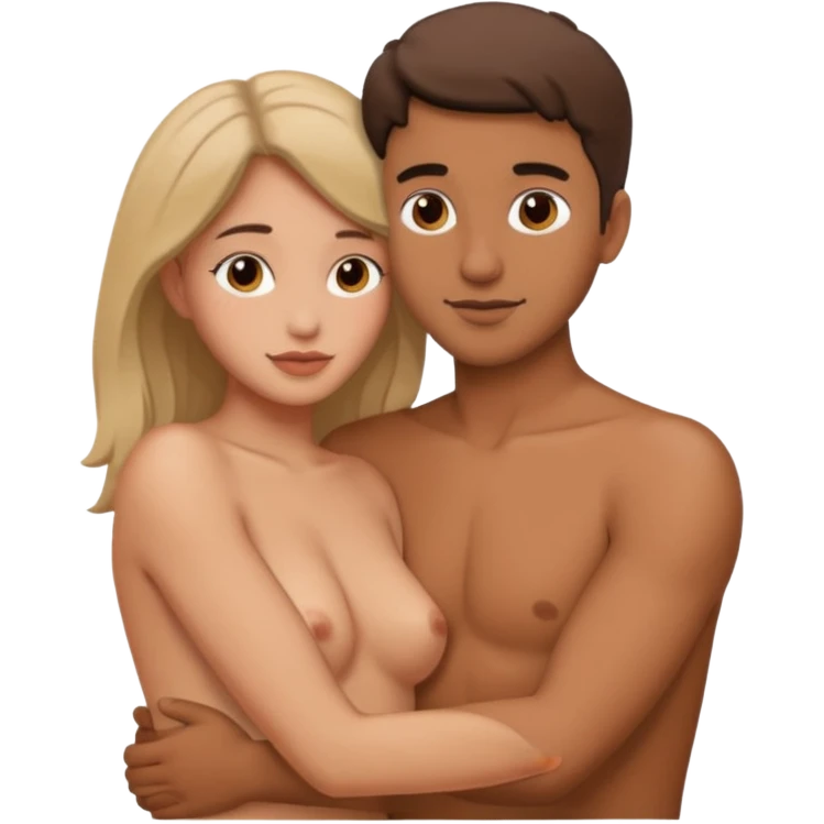 Moment intime entre amoureux il sont tou nue et ken emoji