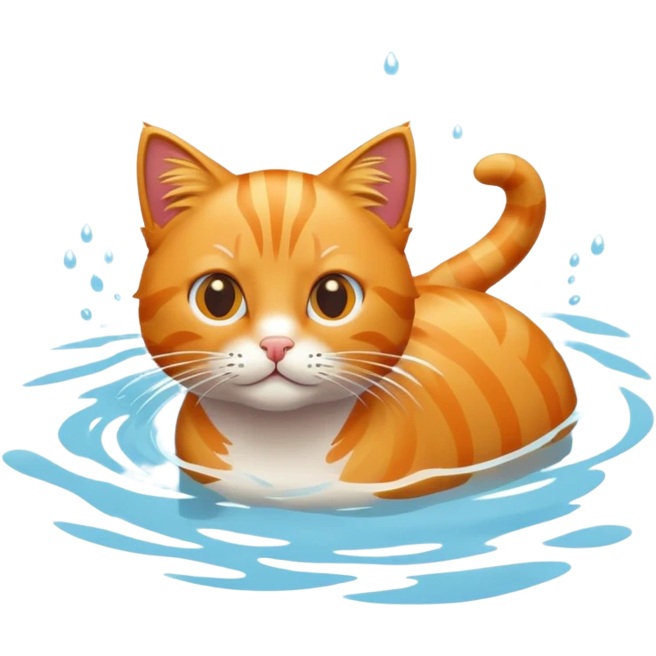 Cat is swimming  emoji