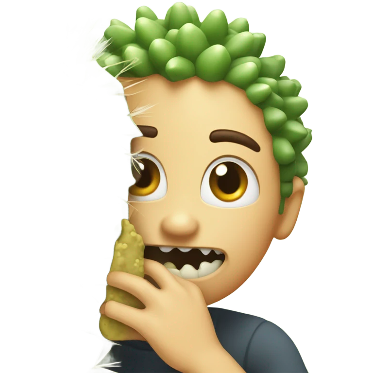 Person eating a prickly cactus  emoji