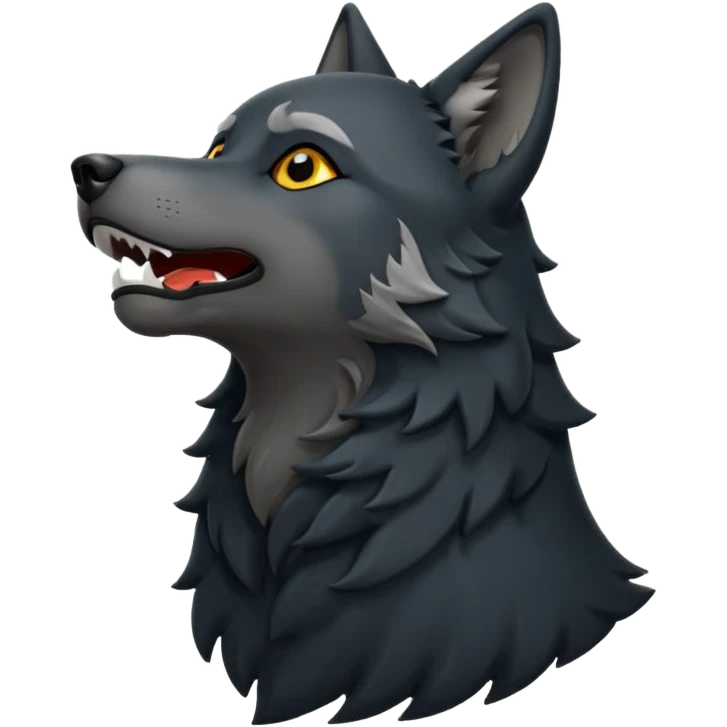 Black wolf howling eyes closed emoji