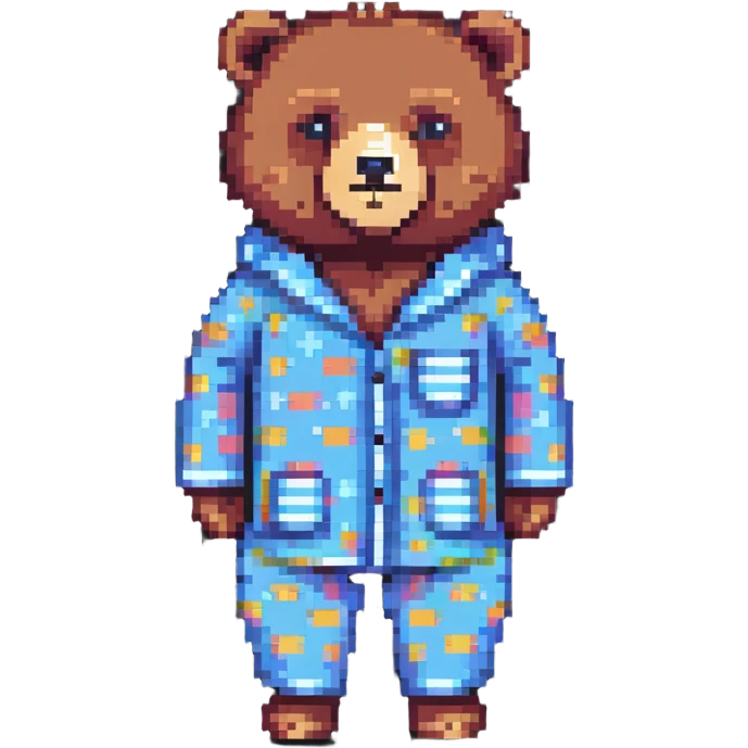 bear wearing pajamas emoji