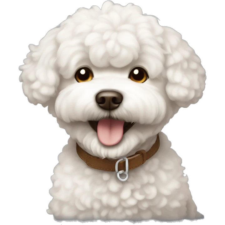 brown bichon dog happy emoji