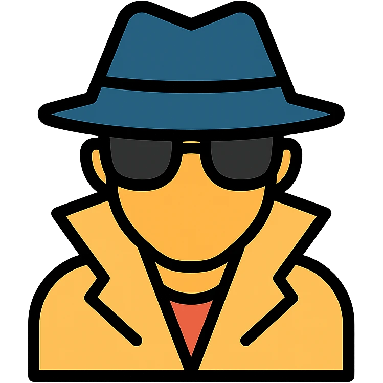 secret agent silhouette wearing sunglasses and a fedora emoji