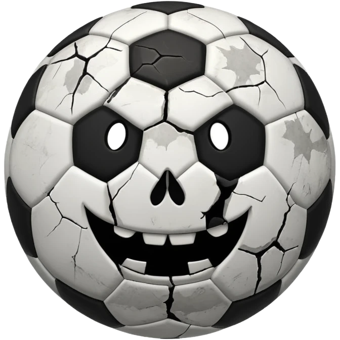 BALON DE FUTBOL CON CARAS TERROR emoji