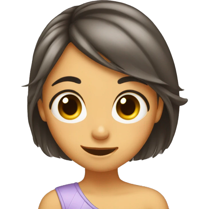 Girl tucks hair behind the ear with her tongue sticking out emoji