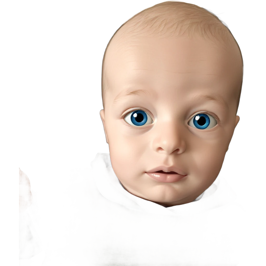 bald baby with blue eyes emoji