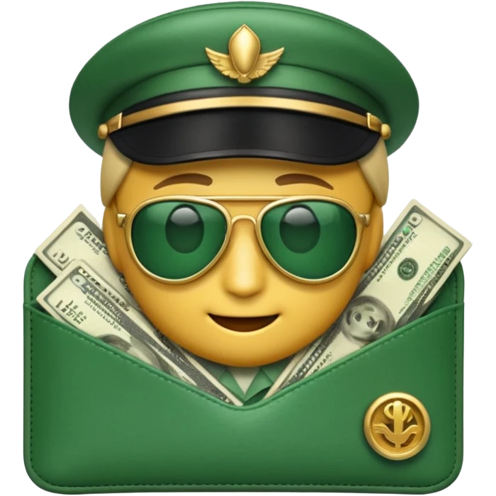 Aviator money emoji, wallet full of cash, casino vibe, premium 3D emoji style, clean, no background
 emoji