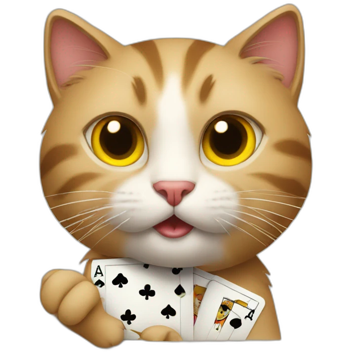 Cat playing cards emoji
