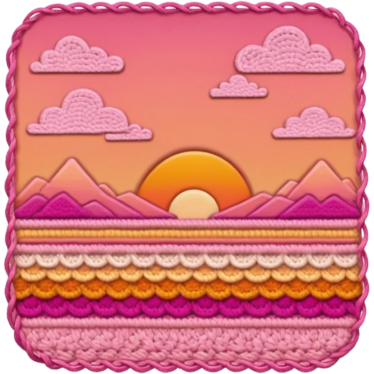 crochet stitch (it has a color like a peach-pinky sunset)  emoji