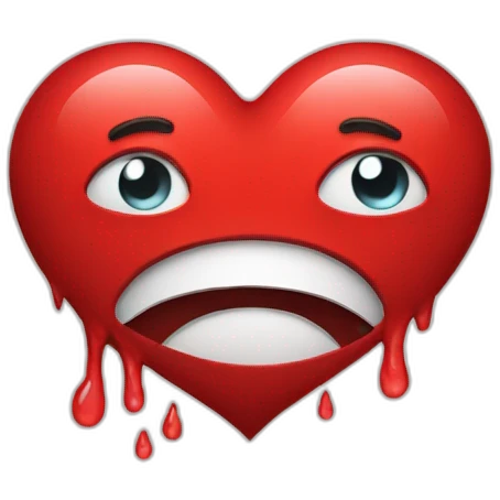 red crying heart emoji