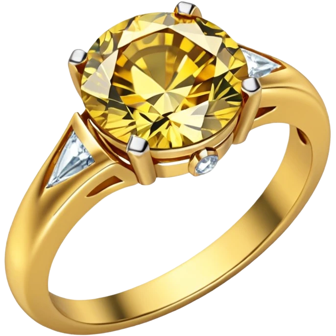 gold ring with a diamond emoji