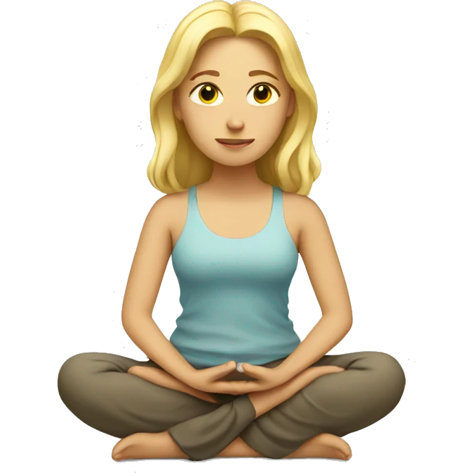 blonde girl in meditation emoji