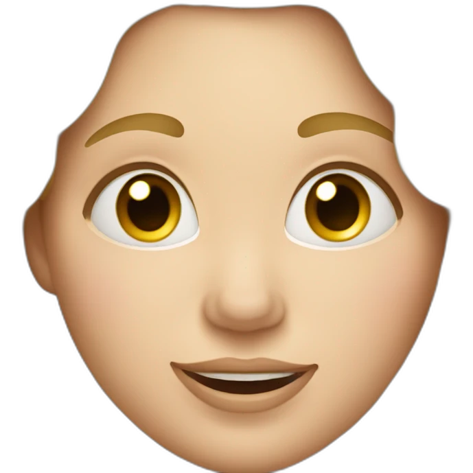 very happy plus-sized woman with blonde wavy hair and no eyebrows emoji