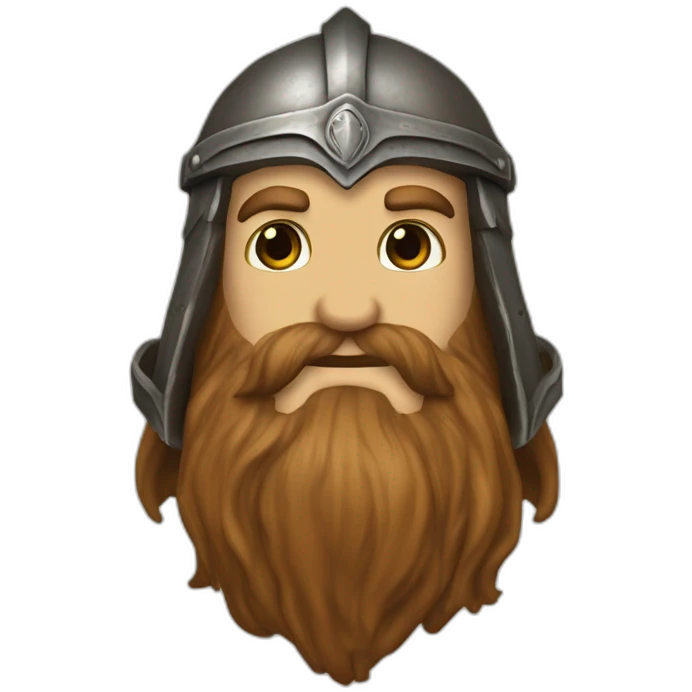 gimli lord of the rings brown beard wearing helme emoji