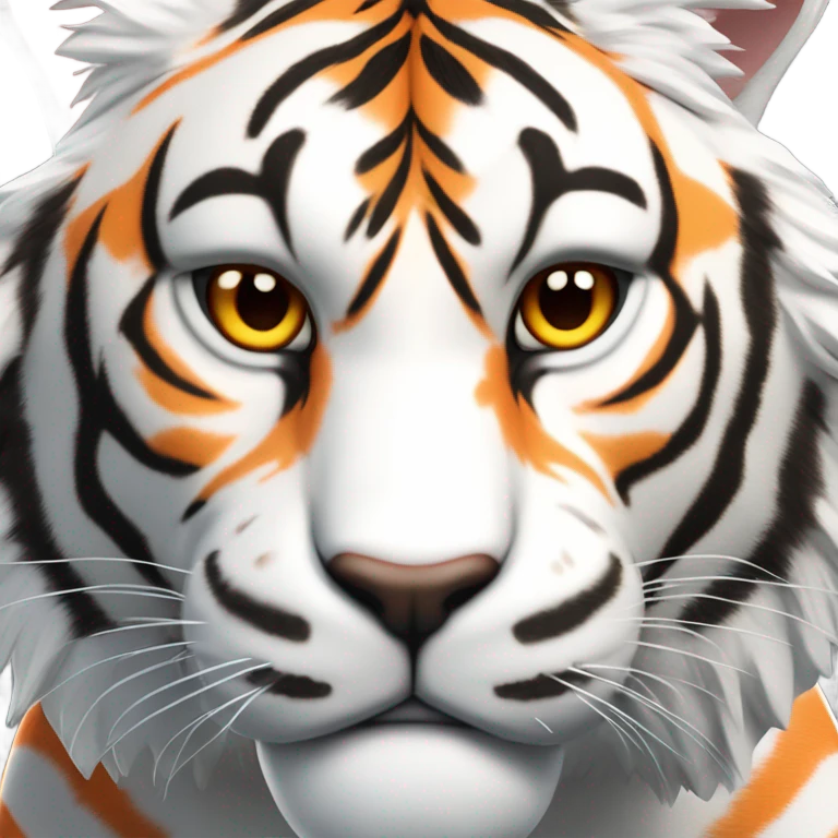 White and orange tiger emoji