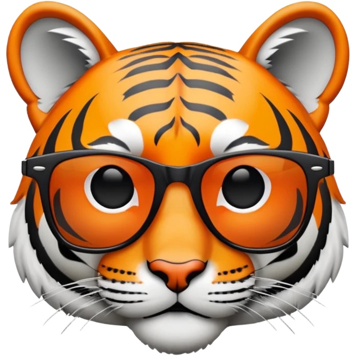 tiger head with wayfarer sunglasses black lens emoji