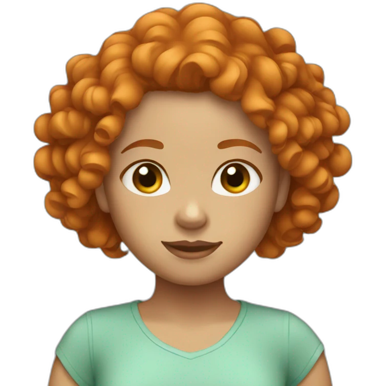 Ginger girl curly hair emoji