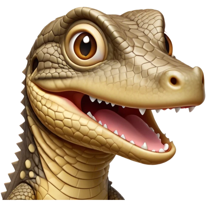 Cinematic Comical Monitor Lizard Portrait Emoji, Head tilted dramatically with an exaggeratedly shocked expression, featuring a robust, patterned body with wide, comically expressive eyes full of humorous disbelief, Simplified yet hilariously expressive features, highly detailed, glowing with a slightly sassy glow, high shine, dramatic yet playful, stylized with an air of quirky reptilian attitude, soft glowing outline, capturing the essence of a meme-worthy monitor lizard that looks ready to side-eye its way into viral fame! emoji