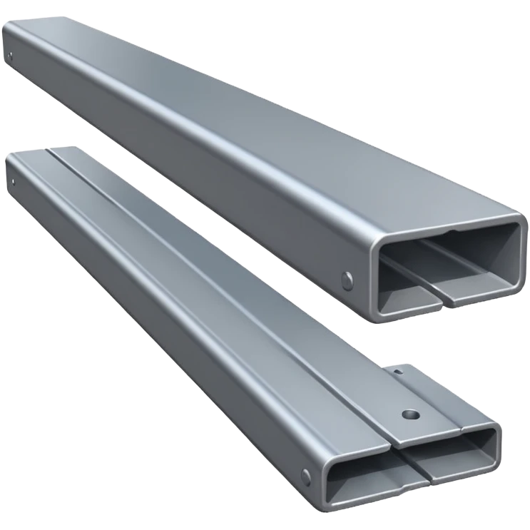Clean metal beam, smooth steel surface, no rust, no scratches, industrial support beam, realistic, neutral color, high-quality render emoji