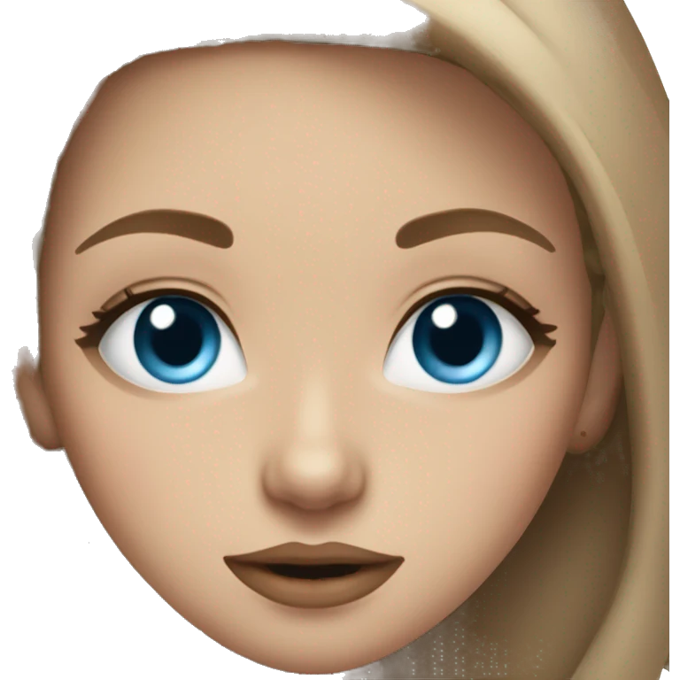 light brown hair blue eye long lashes big lip girl emoji