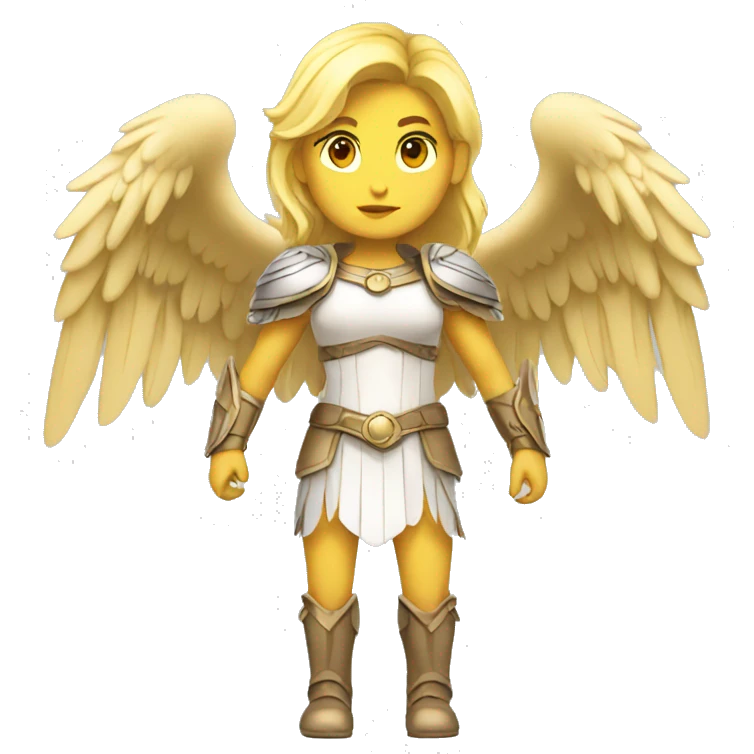 Blond Valkyrie with wings full body emoji