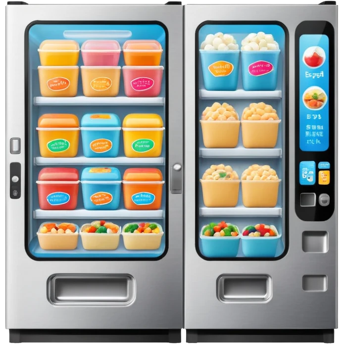 vending machine with frozen bento meals inside emoji