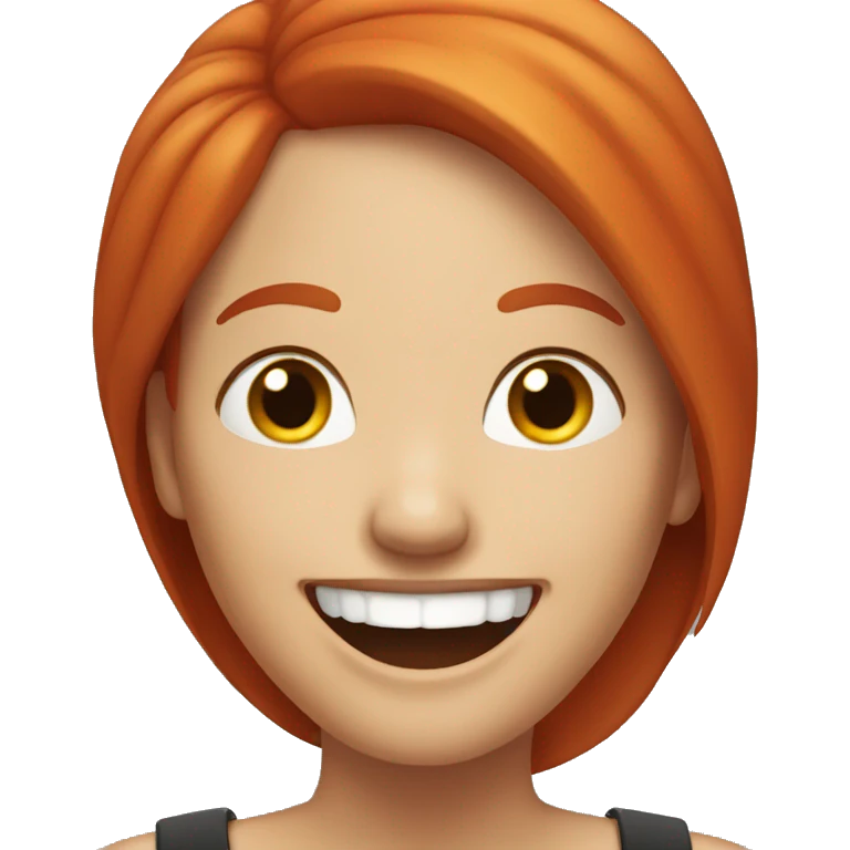 red head woman laughing emoji