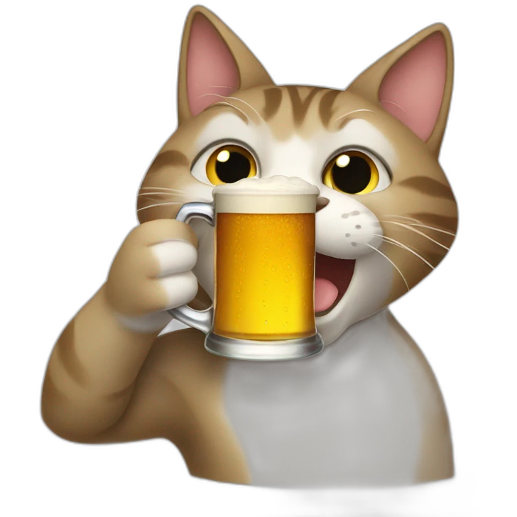 cat drinking beer emoji