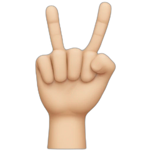 Reversed hand with index and middle finger extended down emoji