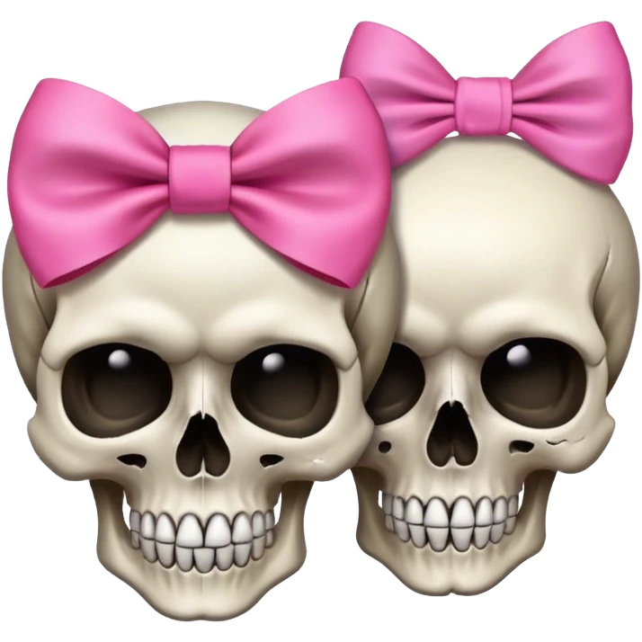 Skull with a pink bow with a male counterpart emoji