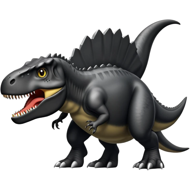 Fully black giganotosaurus emoji