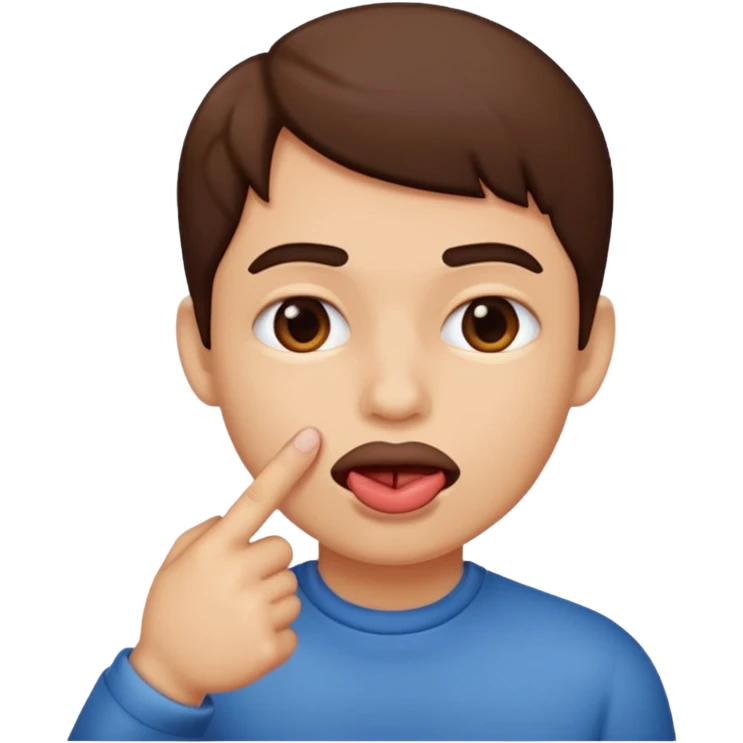 Labio con dedo mordiendo  emoji