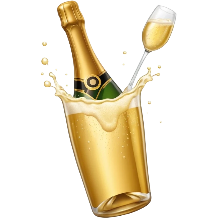 Champaine bottle open spurt emoji
