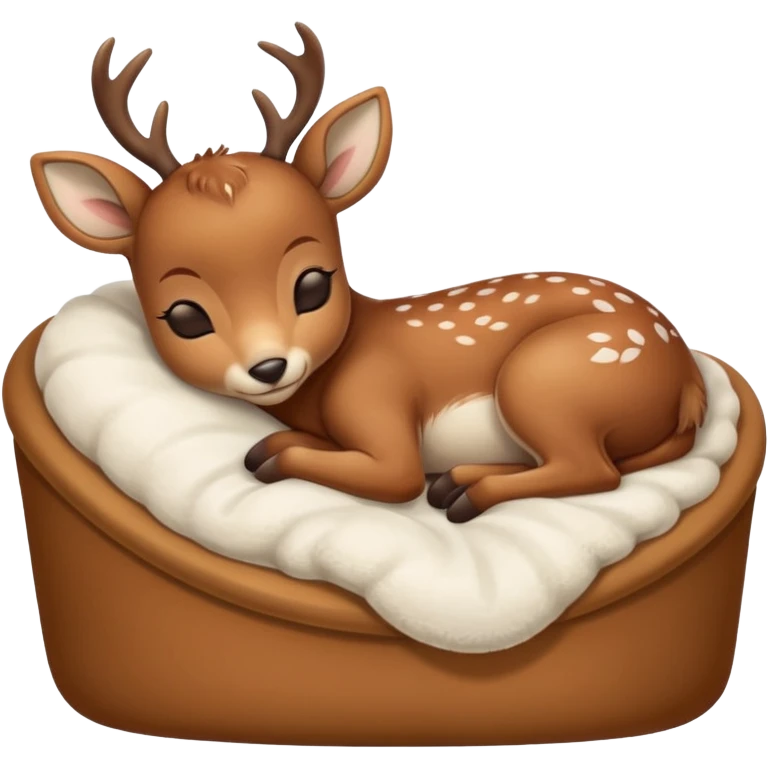 Baby Deer Sleeping in Bed emoji