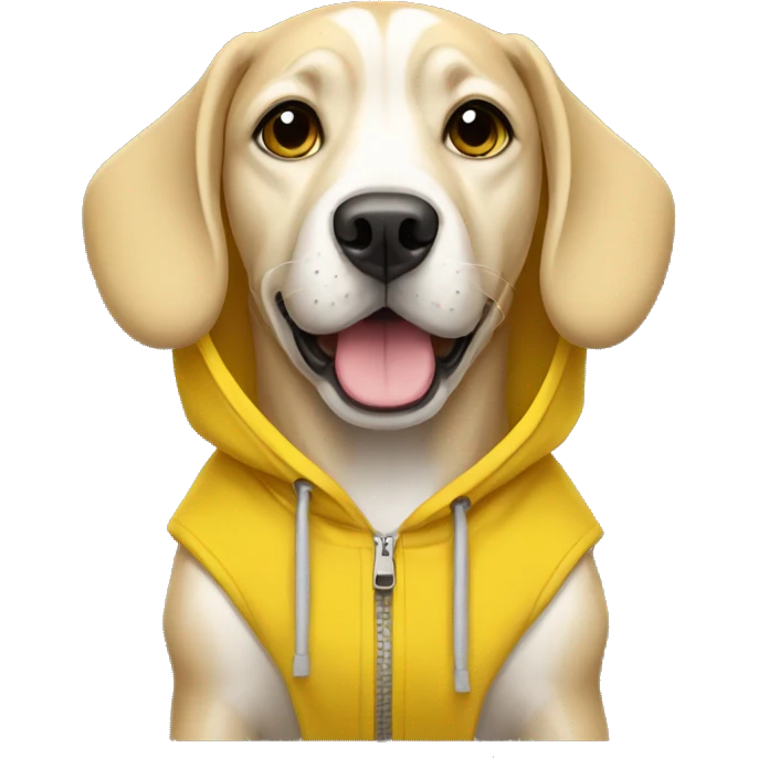Dog wear yellow hoodie emoji