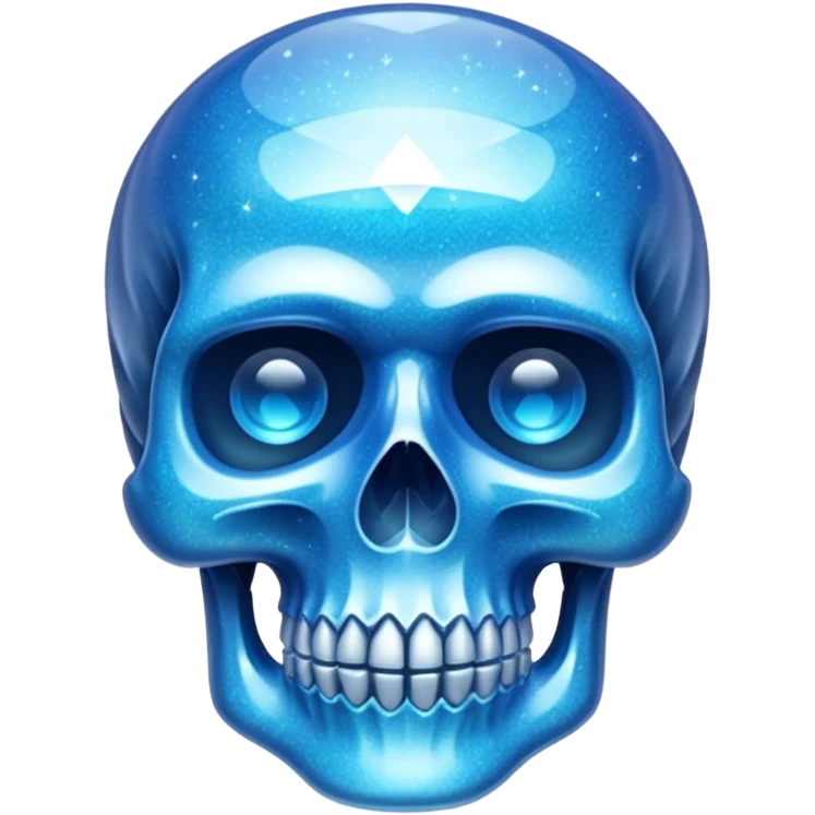 glitter azul skull crystal emoji