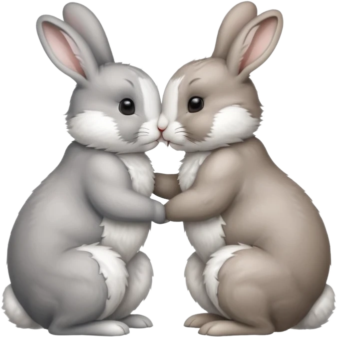 Two rabbits kiss  emoji