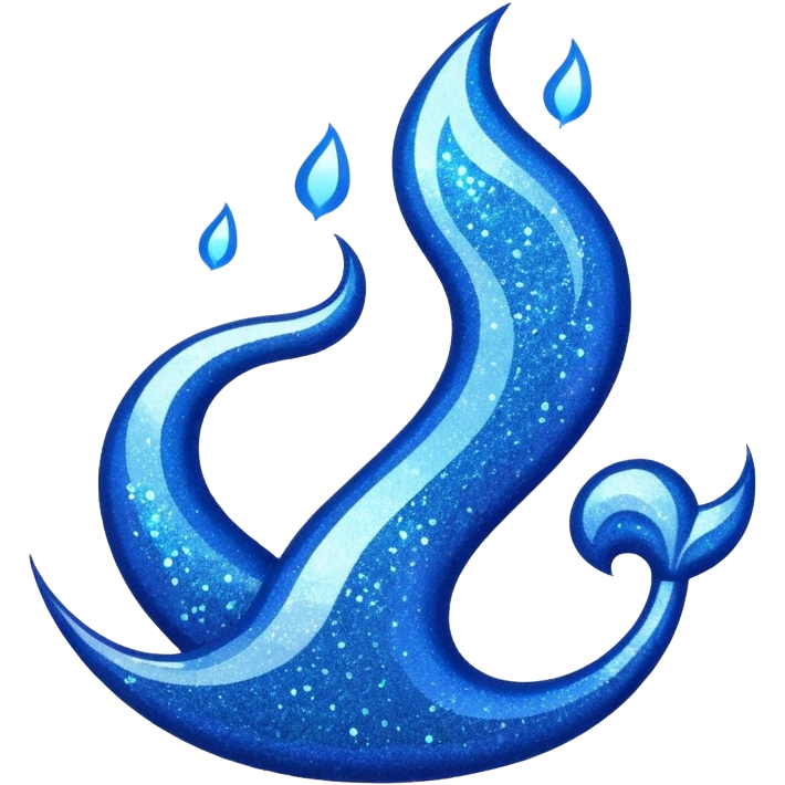 marine blue glitter fire emoji