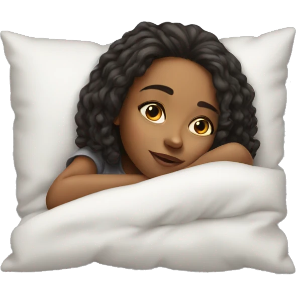 realistic portrait of girl lying emoji