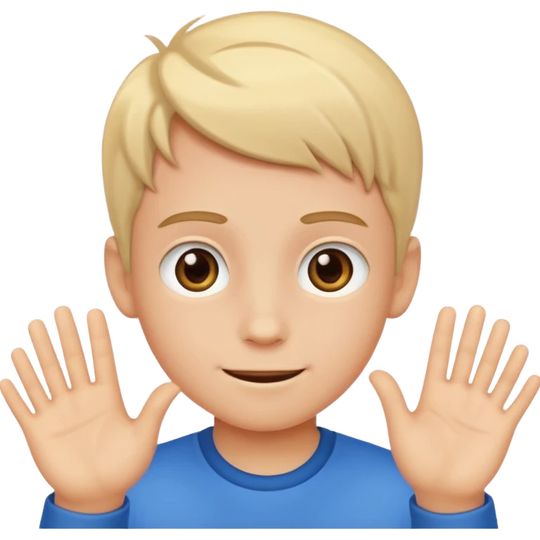 generate emoji of boy saying hii in normal skintone or bright skin tone emoji