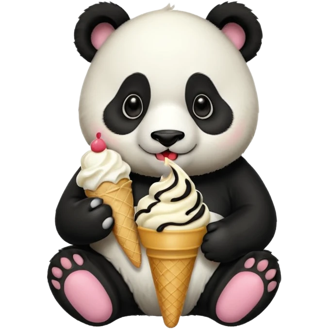 Panda eating ice cream emoji