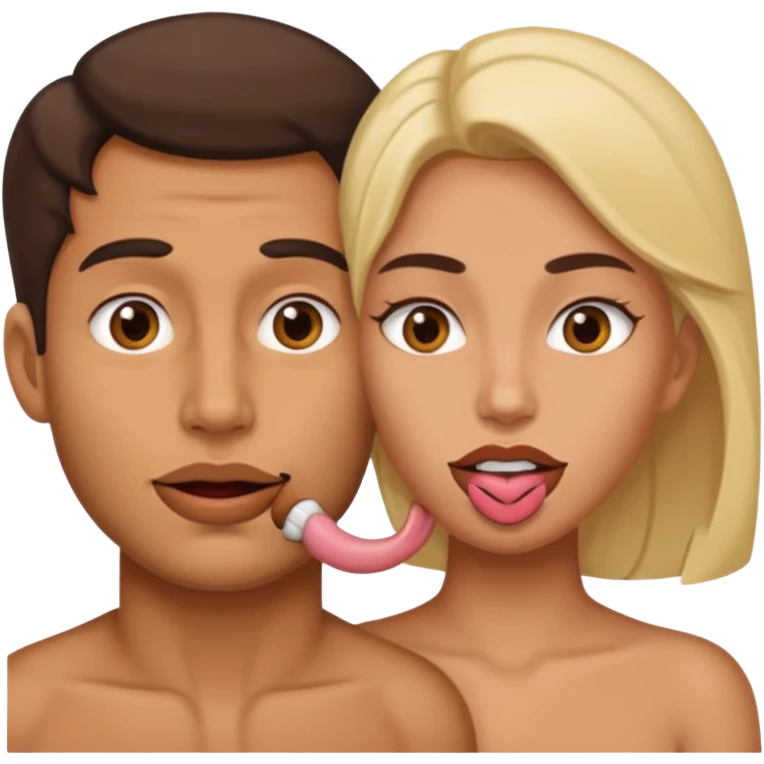 Man with his dick inside a woman’s mouth emoji