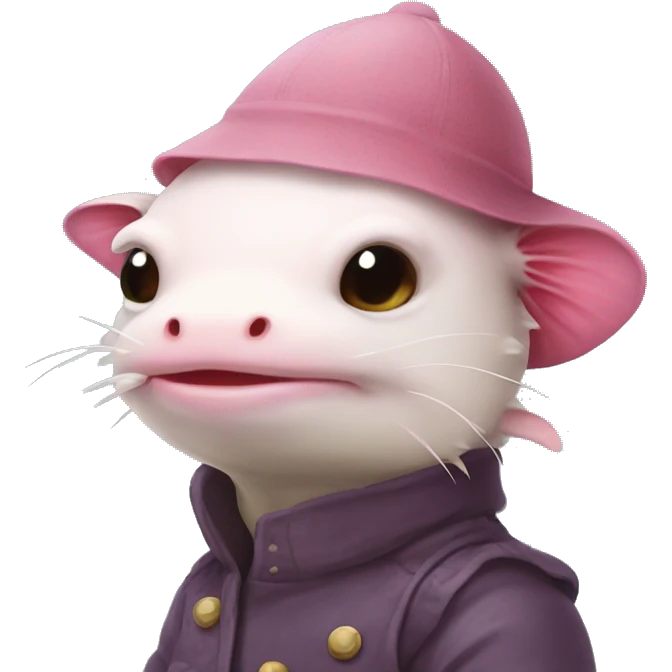 Axolotl with ushanka emoji