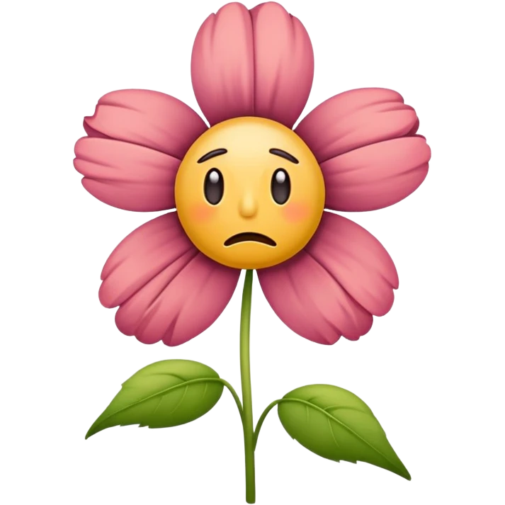 sad flower with a sad face emoji
