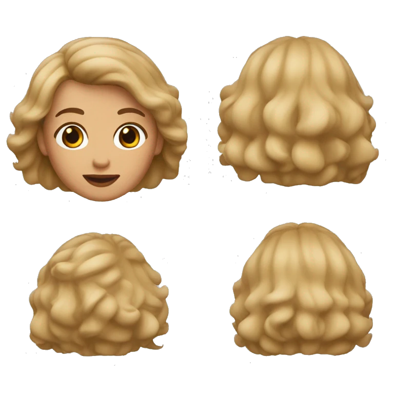 Memoji con el pelo de lado color castaño piel blanca   emoji
