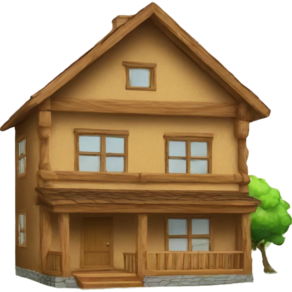 Wooden frame of house build emoji