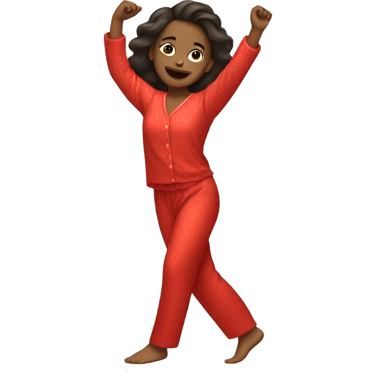 Girl dancing in red pajamas  emoji