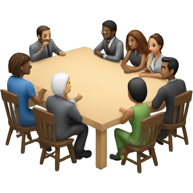 group meeting at a table emoji