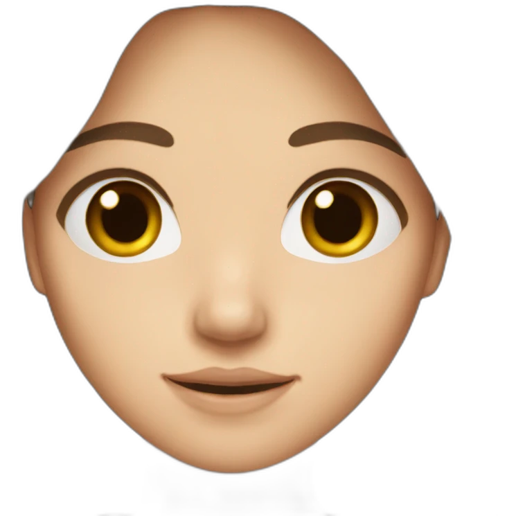 long brown hair, brown eyes, white skin emoji