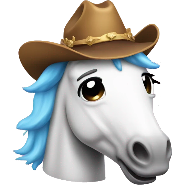 unicorn crying with cowboy hat emoji